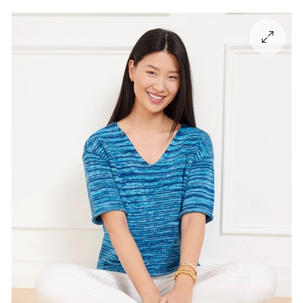 BNWT Talbots Blue V-Neck Sweater, Sz M